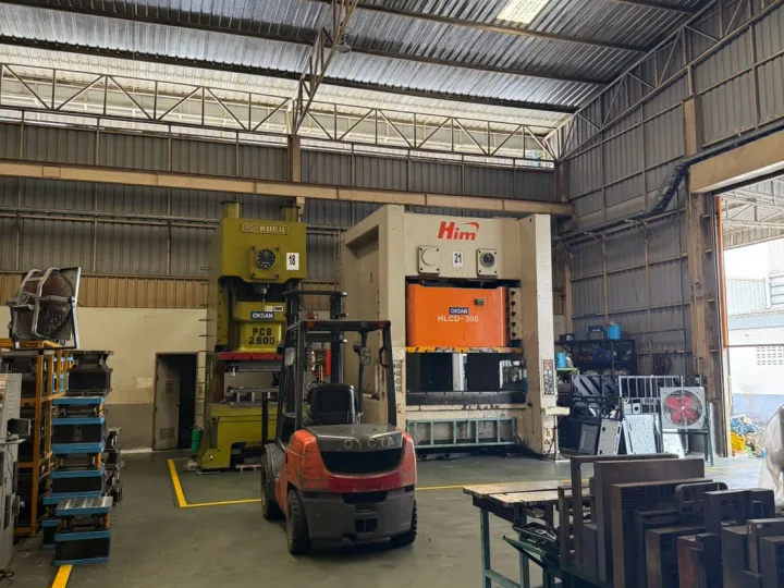 Metal stamping work area