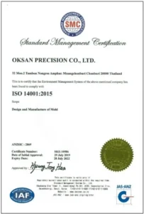ISO 14001:2015 certificate